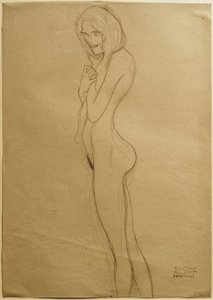Studie für die linke Gorgone im Beethovenfries von Gustav Klimt