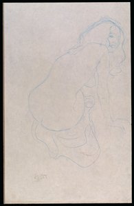 Frau, die sich nach rechts lehnt mit langen Haaren, ca. 1910-11
