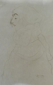 Frau im Profil, um 1904-06 von Gustav Klimt