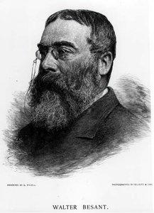 Sir Walter Besant (1836-1901) graviert von Gustav Kruell nach einem Foto von Elliot & Fry