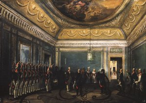 Wachwechsel des Preobrazhensky-Regiments im Gatschina-Palast zur Zeit von Paul I. von Gustav Schwarz