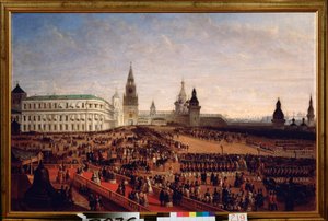 Militärparade bei der Krönung von Kaiser Alexander II. im Kreml von Moskau, 18. Februar 1855 von Gustav Schwarz