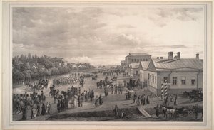 Parade der Chevalier-Garden durch Krasnoye Selo, 1848