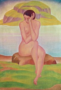 Mädchen auf einem Felsen