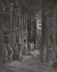 Slums von Bluegate Fields, London im 19. Jahrhundert