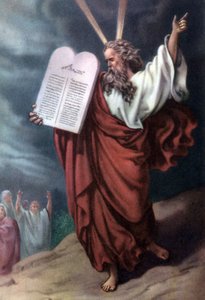 Moses und die Gesetzestafeln, ca. 1950er von Gustave (after) Dore
