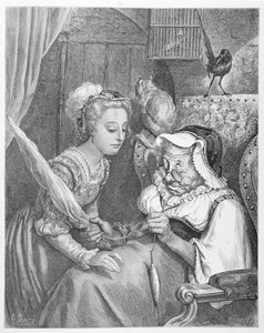 Die Prinzessin und die Fee Spite, graviert von Stephane Pannemaker (1847-1930) 1861