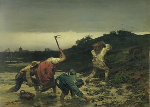 Bauern ernten Kartoffeln während der Überschwemmung des Rheins im Jahr 1852 von Gustave Brion