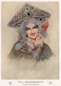 Porträt von Maria Nikolaievna Kuznetsova, berühmte russische Opernsängerin und Tänzerin im frühen 20. Jahrhundert von Gustave Brisgand