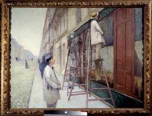 Maler im Gebäude im Jahr 1877 von Gustave Caillebotte