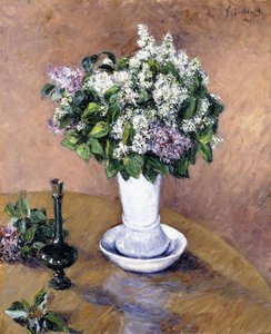 Stillleben mit einer Vase Flieder, 1883 von Gustave Caillebotte