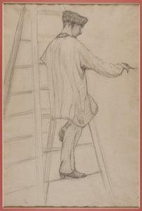 Studie für Hausmaler: Mann auf einer Leiter von Gustave Caillebotte