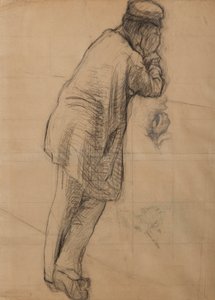 Studie für Die Pont de l’Europe: Mann, der sich auf seine Ellbogen stützt, ca. 1876