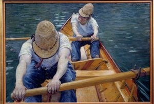 Die Kanuten rudern auf der Yerres von Gustave Caillebotte