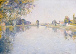 Vue de la Seine et de la rive d’Argenteuil, vers le pont de von Gustave Caillebotte