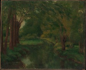 Ein Bach in einer Lichtung (möglicherweise "Bach, Tal von Fontcouverte; Studie") von Gustave Courbet