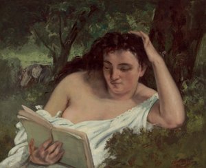 Eine junge Frau beim Lesen, ca. 1866-1868 von Gustave Courbet