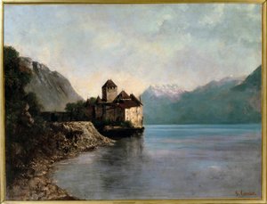 Ein Schloss am Ufer des Genfersees in der Schweiz von Gustave Courbet