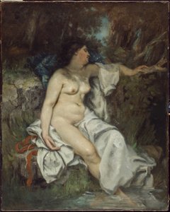 Badende, die an einem Bach schläft, 1845