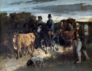 Bauern von Flagey kehren von der Ausstellung zurück von Gustave Courbet