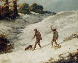 Jäger im Schnee oder Die Wilderer von Gustave Courbet