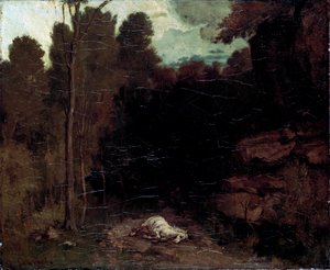 Landschaft mit einem toten Pferd von Gustave Courbet