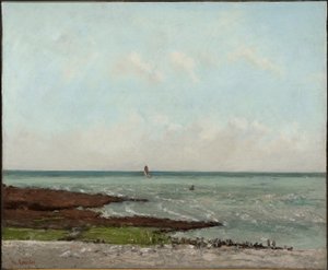 Wäscherinnen bei Ebbe, Étretat von Gustave Courbet