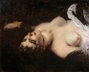 Studie für die Frau mit dem Papagei von Gustave Courbet