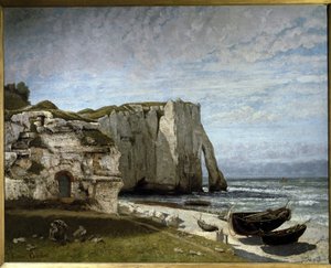 Blick auf die Klippen von Étretat nach dem Sturm, Normandie von Gustave Courbet