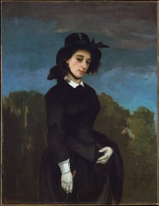 Frau in Reitkleidung von Gustave Courbet