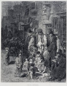 Eine Straße in Whitechapel - in „London“ von Gustave Doré