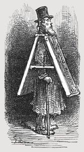 Werbetafel - Mann, 1872 von Gustave Dore
