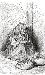 Nach einer Skizze einer alten spanischen Frau von Gustave Doré. Aus Leben und Erinnerungen von Gustave Doré, veröffentlicht 1885. von Gustave Dore