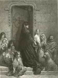 Almosenvergabe von Gustave Dore