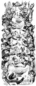 Ein internationaler Punch, Zeichnung für die Zeitschrift Le Journal pour Rire, 1849 von Gustave Dore