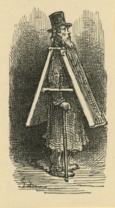 Eine Illustration, die einen Sandwich-Mann darstellt von Gustave Dore