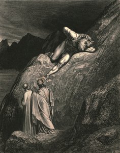 Und dort am Punkt des gespaltenen Grats lag ausgestreckt die Schande von Kreta, ca. 1890 von Gustave Dore