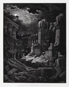 Babylon in Trümmern (Vision von Johannes dem Täufer), Illustration aus der Dore-Bibel von Gustave Dore