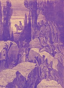Baron Münchhausen: Straßenräuber, von Doré von Gustave Dore