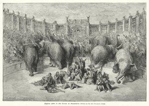 Gefangene Juden im Zirkus von Alexandria (Stich) von Gustave Dore
