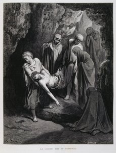 Christus wird ins Grab gelegt, Illustration aus der Dore-Bibel von Gustave Dore