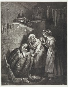 Cinderellas Patin und der Kürbis, graviert von Heliodore Joseph Pisan, ca. 1868