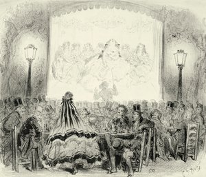 Kaffee-Konzertsaal in Frankreich, ca. 1865, Gravur von Gustave Dore