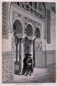 Detail der Arkade des Alcázar in Sevilla - von Doré, in „Tour du Monde“, 2. Halbjahr 1866