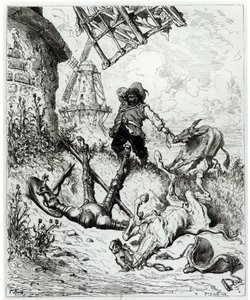 Don Quijote und die Windmühlen, aus 