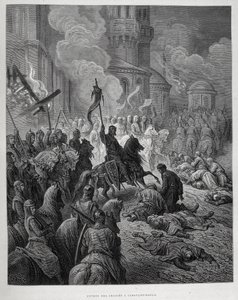 Einzug der Kreuzfahrer in Konstantinopel während des Vierten Kreuzzugs von Gustave Doré