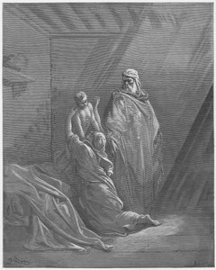 Gustave Doré Bibel: Elia erweckt den Sohn der Witwe von Zarpath von Gustave Dore