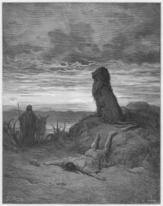 Gustave Doré Bibel: Der ungehorsame Prophet von einem Löwen getötet