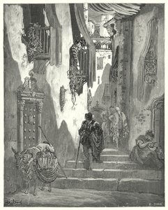 Gustave Dorés Don Quixote: "Er ließ mir eine Anzahl Liebesbriefe zukommen, jeder voller der zärtlichsten Ausdrücke" von Gustave Dore