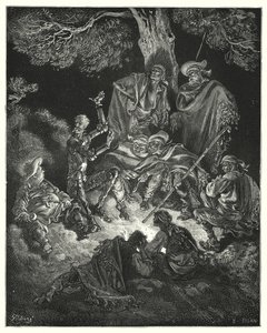 Gustave Dorés Don Quixote: "Oh, glückliches Zeitalter," rief er, "das unsere ersten Eltern das goldene Zeitalter nannten!" von Gustave Dore